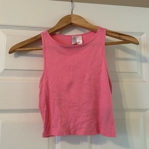 Divided pink crop top